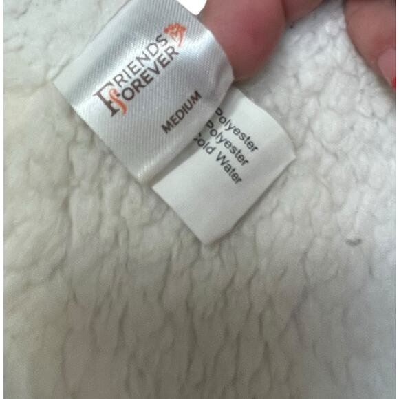 Friends Forever Dog Sz Medium Hood Jacket Coat Sweater Plaid Pup Fleece Red - Picture 7 of 11